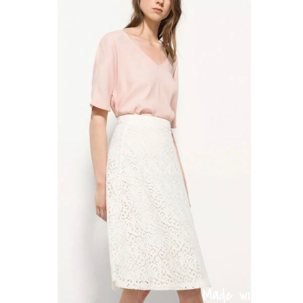 MASSIMO DUTTI Guipure Lace crochet Skirt